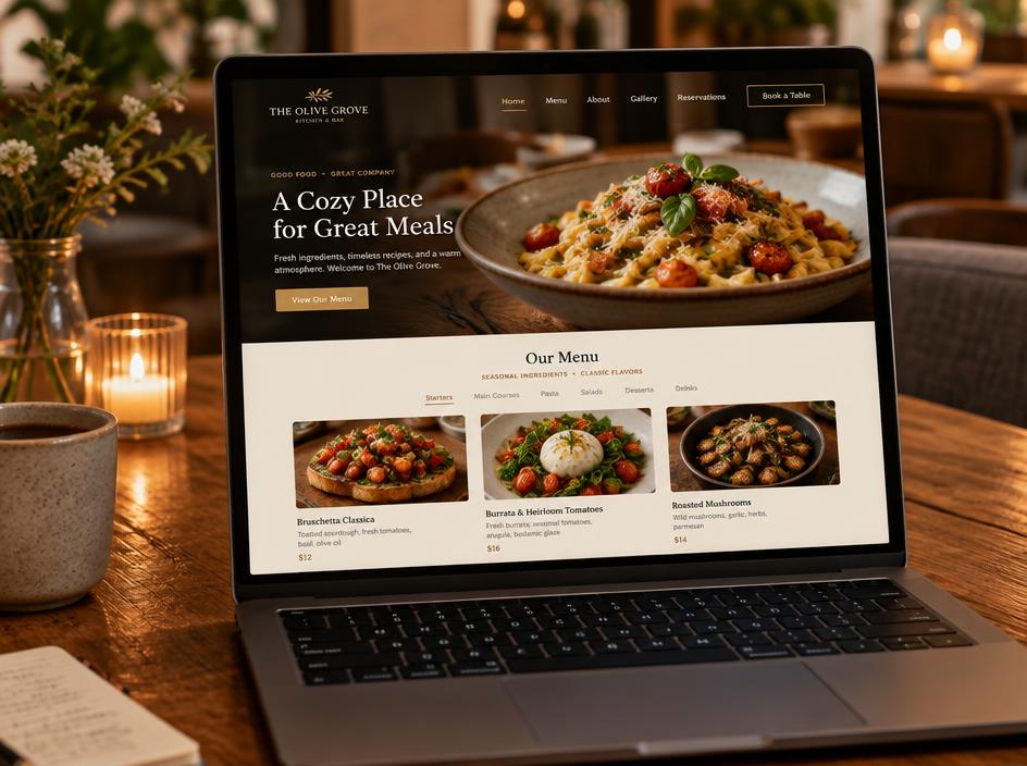 Restaurants website example