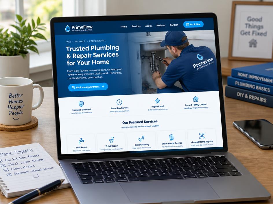Service Businesses website example